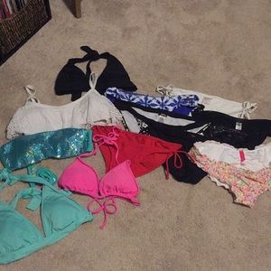Various Brands Bathing Suit tips & bottoms Bundle